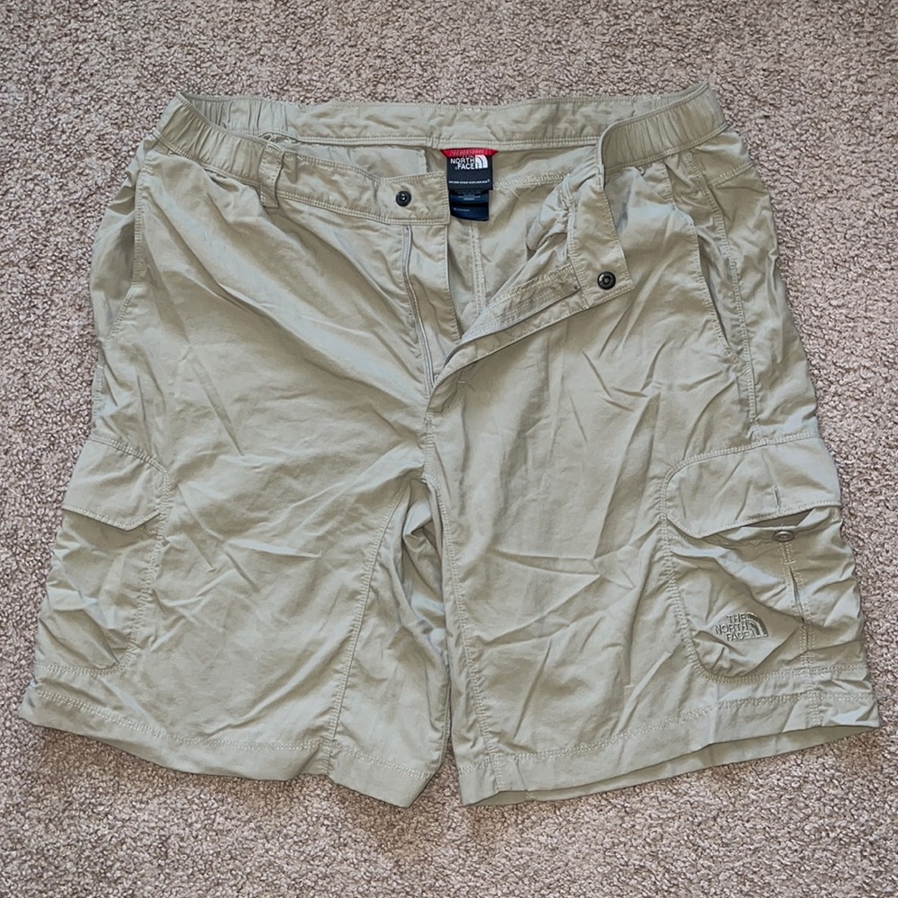 North Face khaki cargo shorts